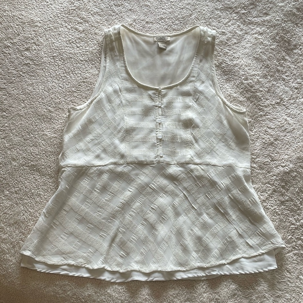 Lucky Brand Empire Waist Tank - Cream - Size L